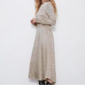 ZARA Polka Dot V-Neck Flowy Maxi Dress - Size S